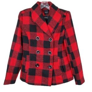 Rampage Buffalo Plaid Jacket Double Breasted. Size Small